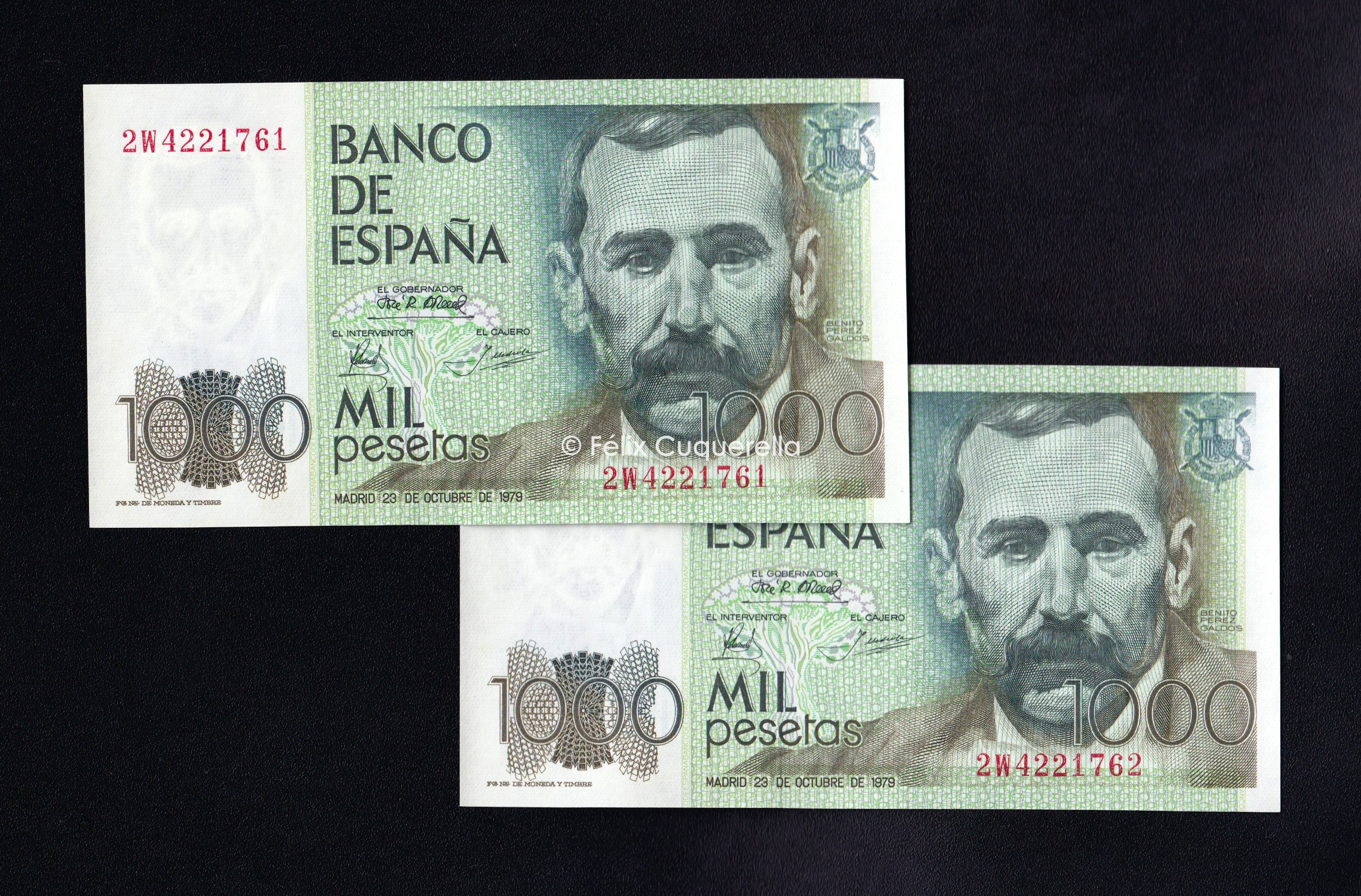 Pareja correlativa 1000 pesetas 1979, serie 2W, S/C- Pareja correlativa 1000 pesetas 1979, serie 2W, S/C-