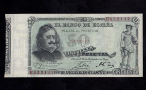 50 Pesetas 1899, serie H, MBC+ ANVERSO