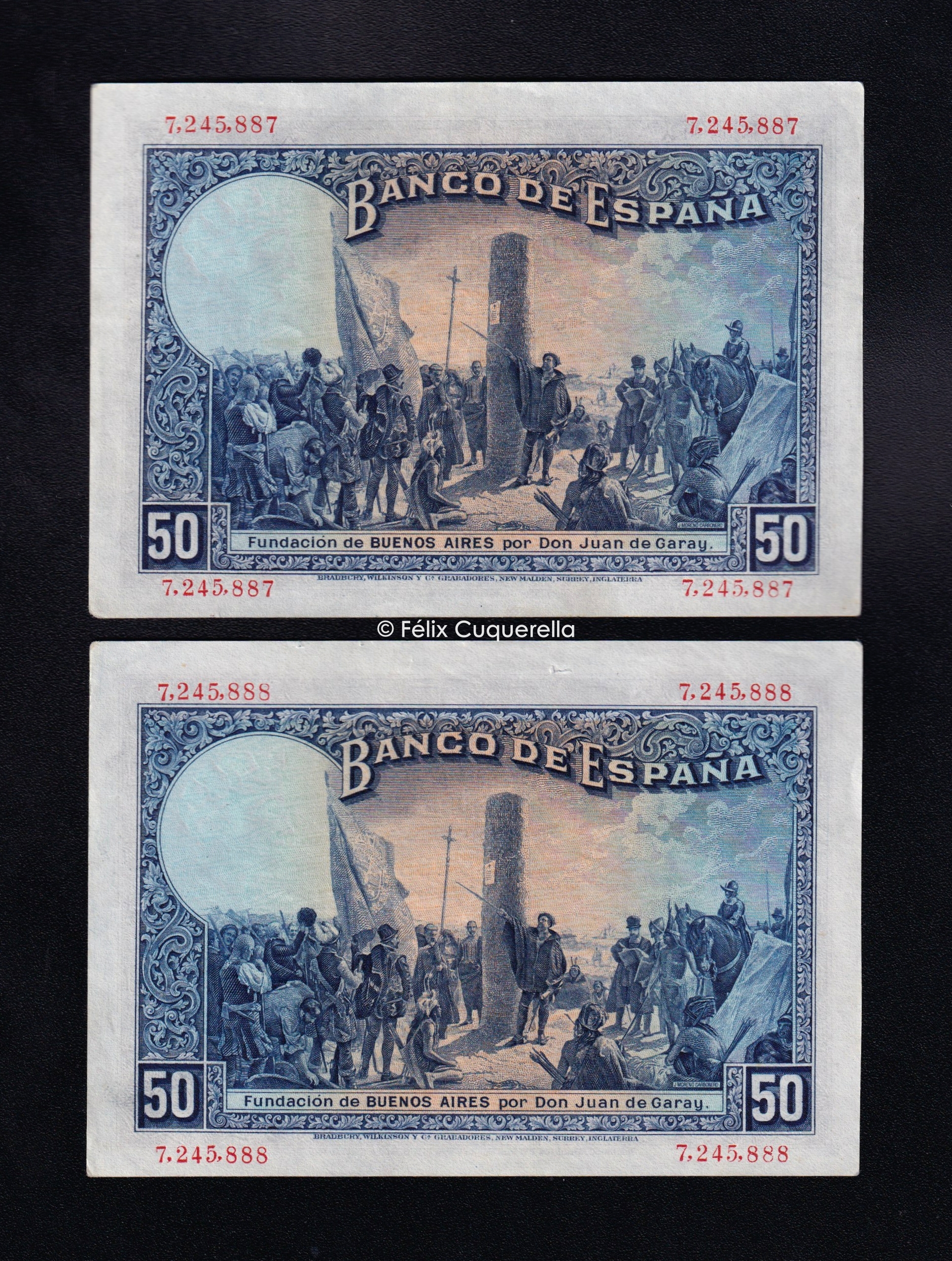 Pareja correlativa 50 Pesetas 1927, EBC Pareja correlativa 50 Pesetas 1927, EBC