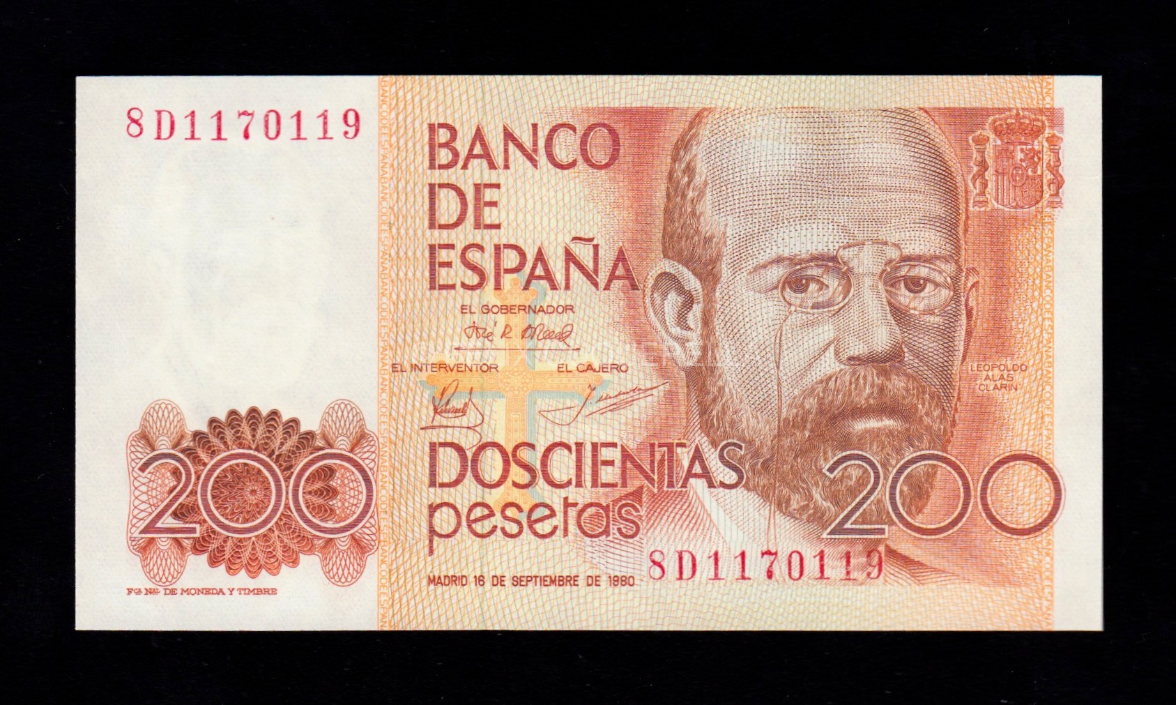 200 Pesetas 1980, serie especial 8D, S/C-, marquitas 200 Pesetas 1980, serie especial 8D, S/C-, marquitas