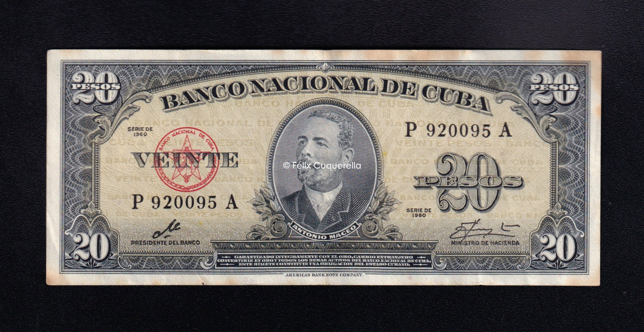 20 Pesos 1960, MBC-, P.80c . 20 Pesos 1960, MBC-, P.80c .