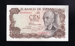100 Pesetas 1970, serie D, S/C-