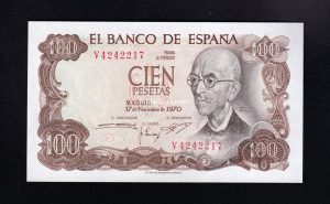 100 Pesetas 1970, serie V, S/C