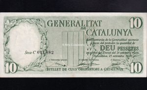Generalidad, 10 pesetas, serie C, EBC