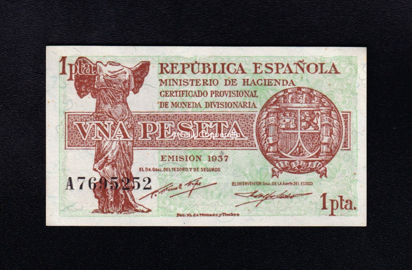 1 Peseta 1937, serie A, S/C- 1 Peseta 1937, serie A, S/C-