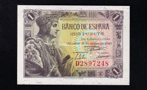1 Peseta 1943, serie D, S/C