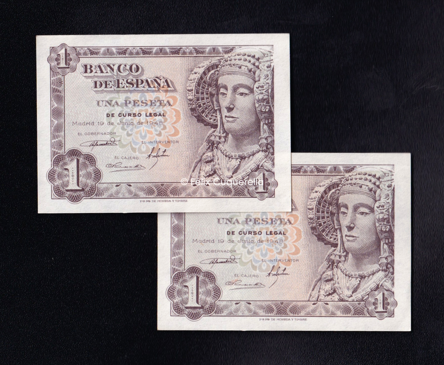 Pareja correlativa 1 peseta 1948, sin serie, S/C- Pareja correlativa 1 peseta 1948, sin serie, S/C-