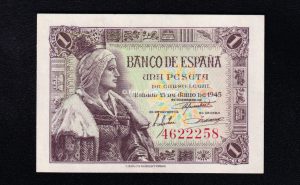 1 peseta 1945, sin serie , S/C