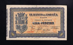 Banco de Gijón 1937, 100 pesetas, S/C-