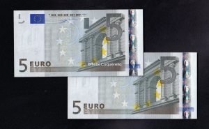 Pareja correlativa 5€ 2002, serie N (Austria), 1ª firma Willem F. Duisenberg, S/C