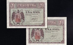 Pareja correlativa 1 Peseta Febrero 1938, serie C, S/C-