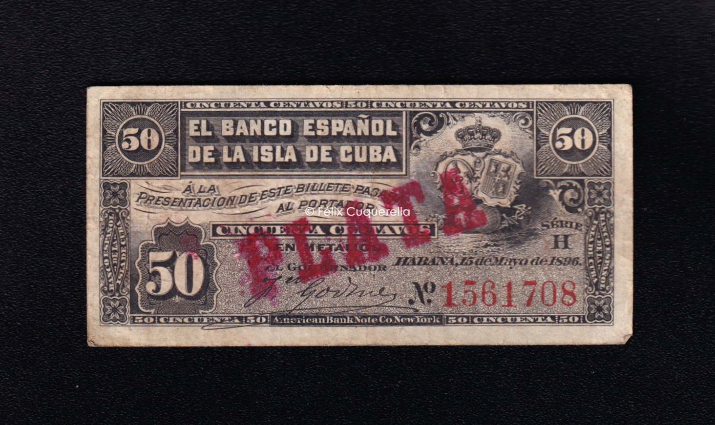 50 Centavos 1896, MBC-, P.46b 50 Centavos 1896, MBC-, P.46b