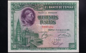 500 pesetas 1928, EBC