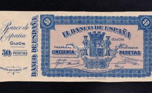 50 Pesetas Gijón 1937, con matriz, S/C-