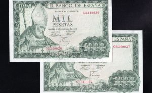 Pareja correlativa 1000 pesetas 1965, serie G, EBC