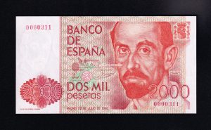 Nº bajo, 2000 pesetas 1980, sin serie, S/C
