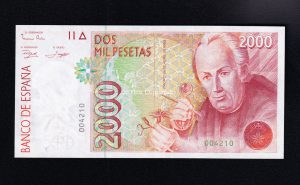 Número bajo 2000 pesetas 1992, sin serie, S/C