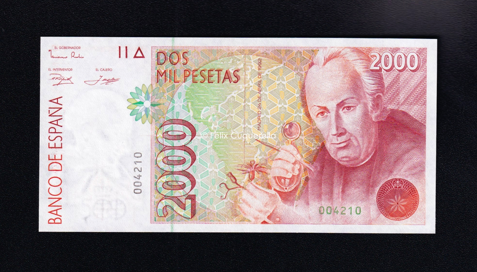 Número bajo 2000 pesetas 1992, sin serie, S/C Número bajo 2000 pesetas 1992, sin serie, S/C