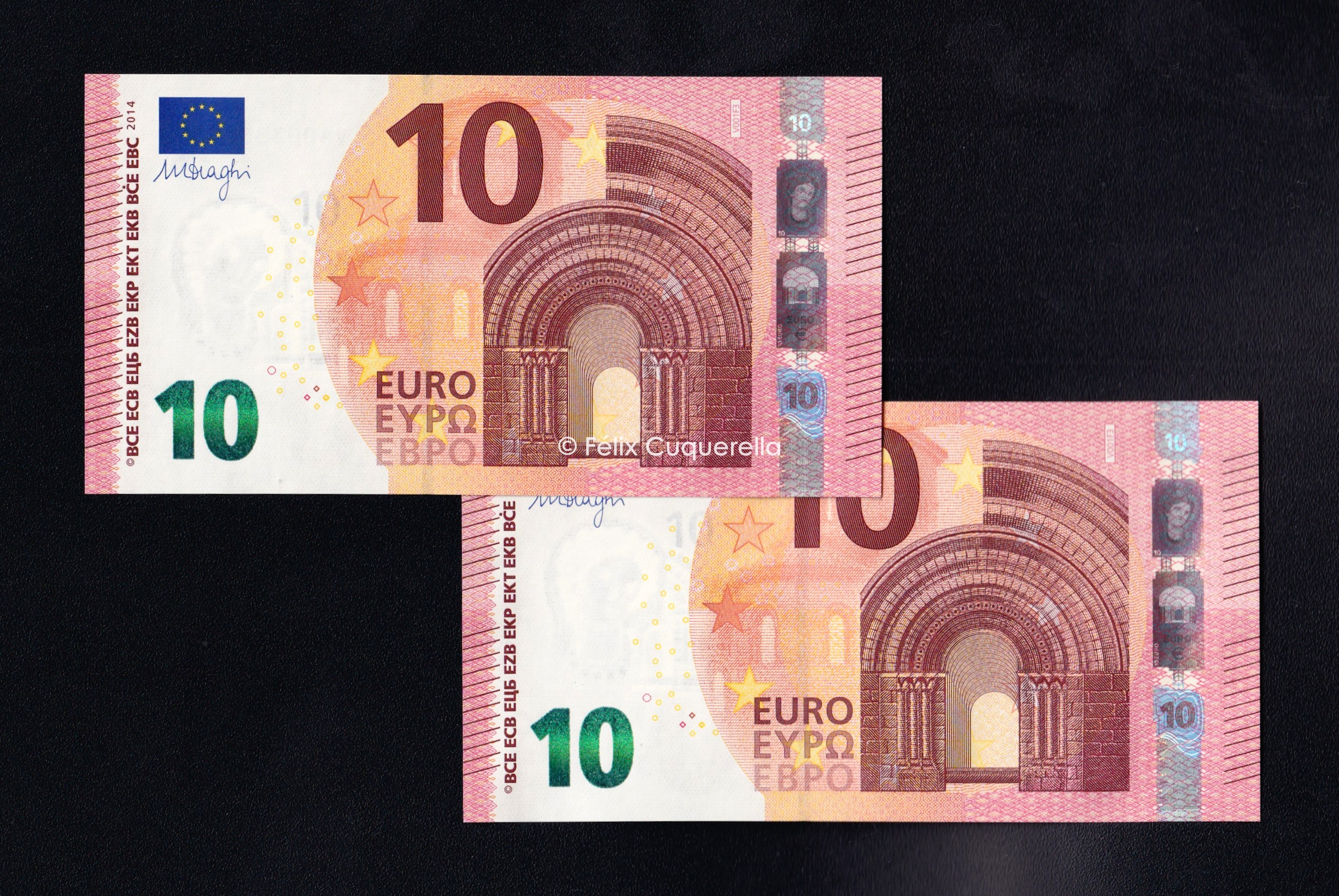 Pareja correlativa 10€ 2014, serie V, 3ª firma Draghi, S/C Pareja correlativa 10€ 2014, serie V, 3ª firma Draghi, S/C