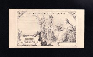 5 Pesetas 1914, prueba de reverso calcográfica, S/C 5 Pesetas 1914, prueba de reverso calcográfica, S/C