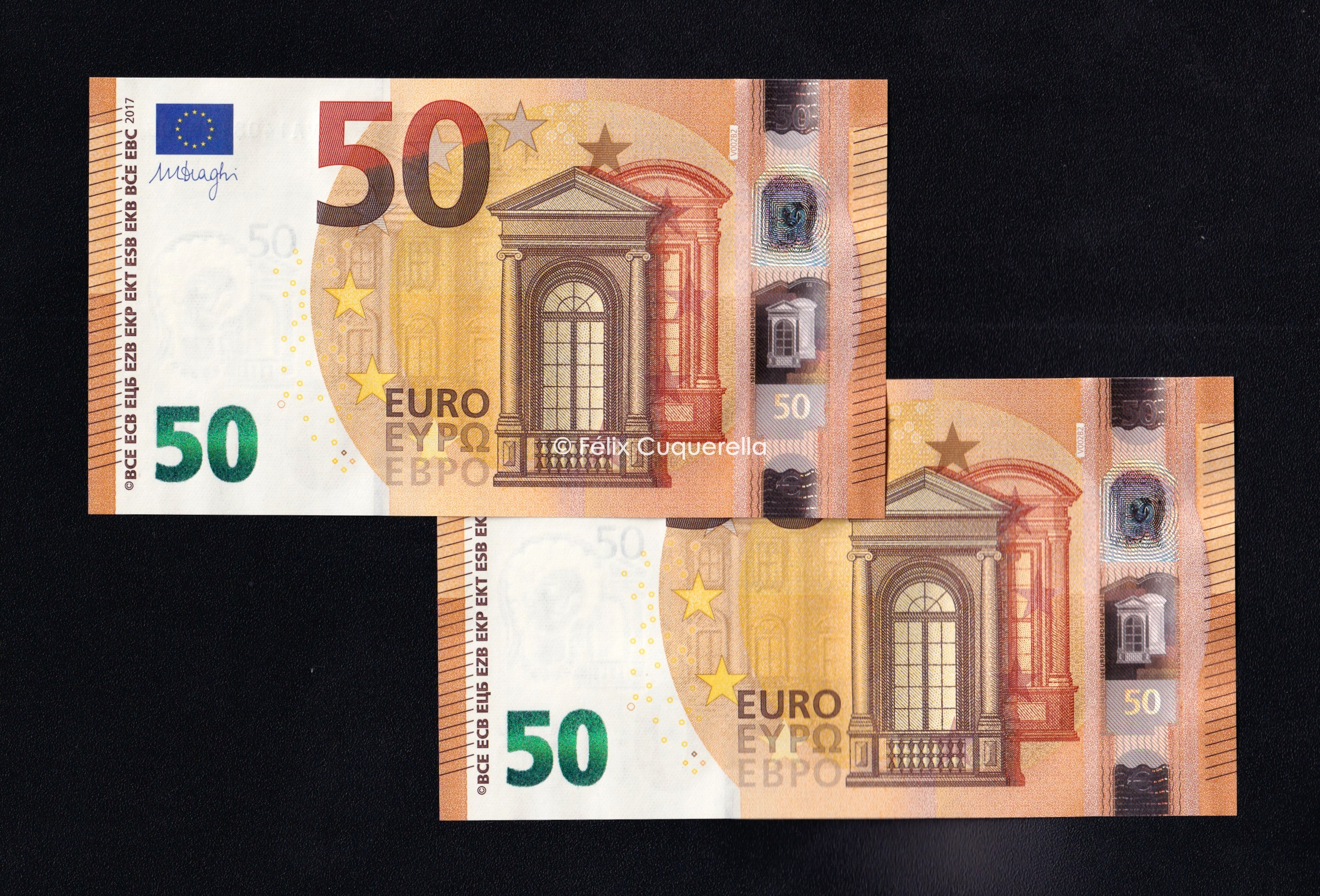 Pareja correlativa 50€ 2017, serie V, 3ª firma Draghi, S/C Pareja correlativa 50€ 2017, serie V, 3ª firma Draghi, S/C