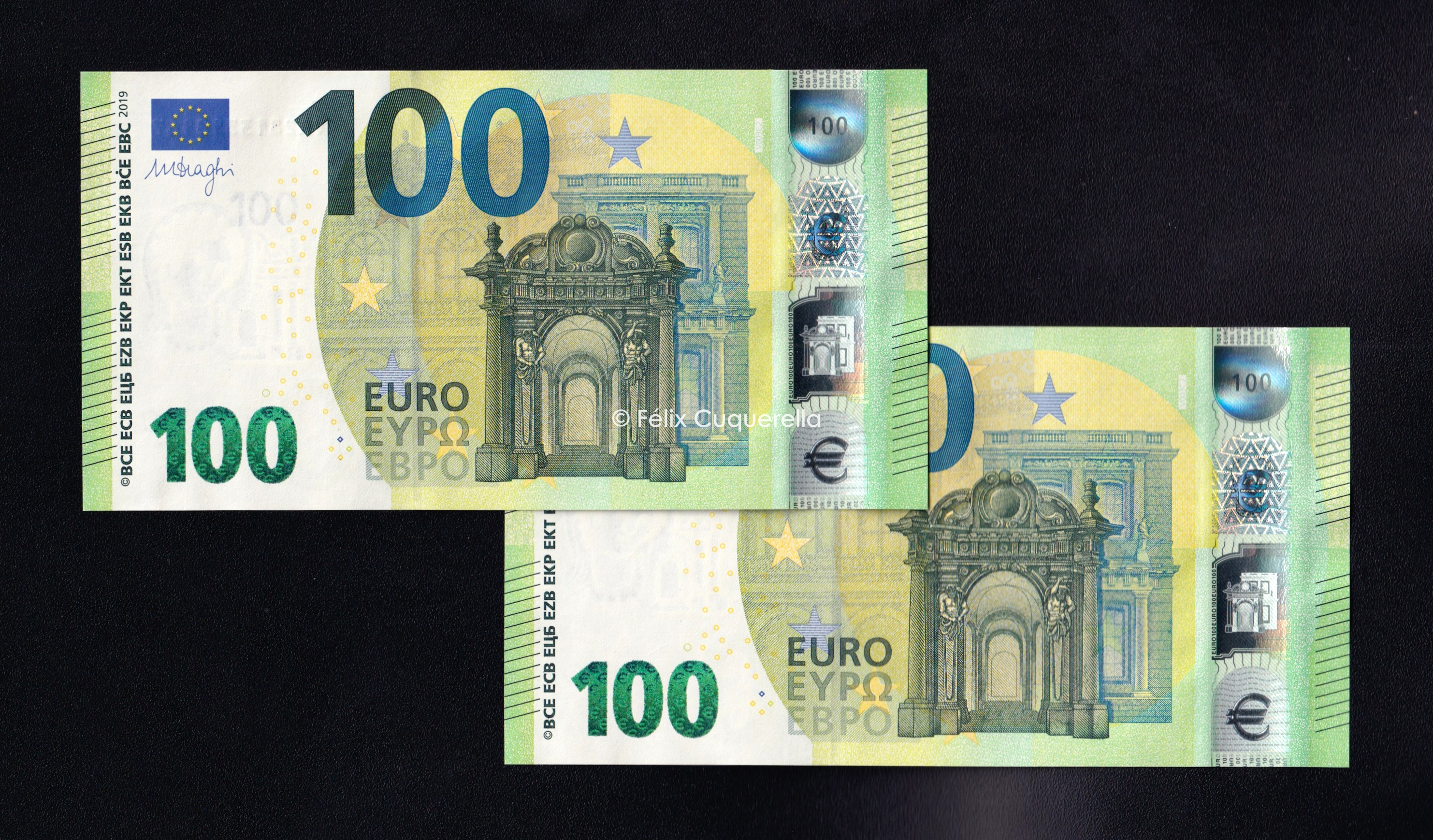 Pareja correlativa 100€ 2019, serie V, 3ª firma Draghi, S/C Pareja correlativa 100€ 2019, serie V, 3ª firma Draghi, S/C