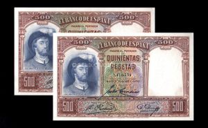Pareja correlativa 500 pesetas 1931, sin serie, S/C