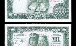 Pareja correlativa 1000 Pesetas 1957, serie 1Y, S/C-