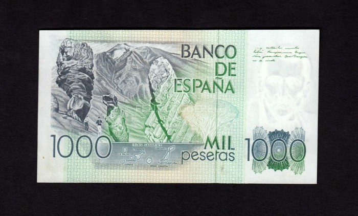 1000 pesetas 1979, sin serie, S/C-, marquita de clip reverso 1000 pesetas 1979, sin serie, S/C-, marquita de clip reverso