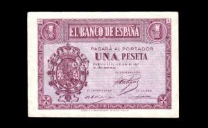 1 Peseta 1937, serie D, S/C-, maltratada anverso