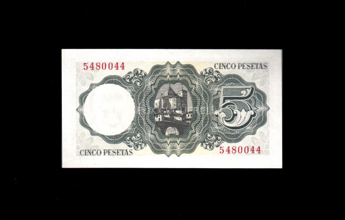 5 Pesetas 1951, serie T, S/C-, manchita en el pico reverso 5 Pesetas 1951, serie T, S/C-, manchita en el pico reverso