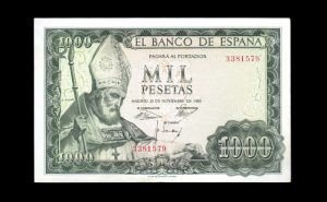 1000 pesetas 1965, sin serie, EBC+ anverso