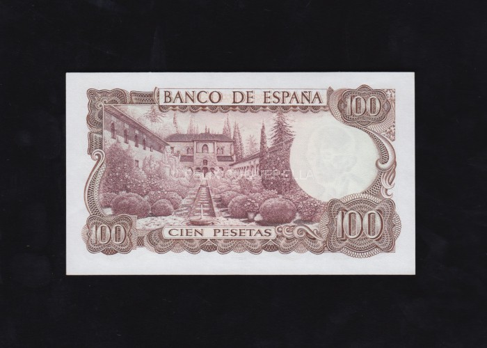 100 Pesetas 1970, serie 9C, S/C-, marquita en lateral reverso 100 Pesetas 1970, serie 9C, S/C-, marquita en lateral reverso