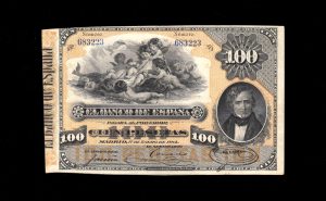 100 Pesetas Enero 1884, EBC- anverso